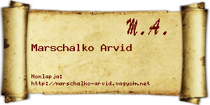 Marschalko Arvid névjegykártya